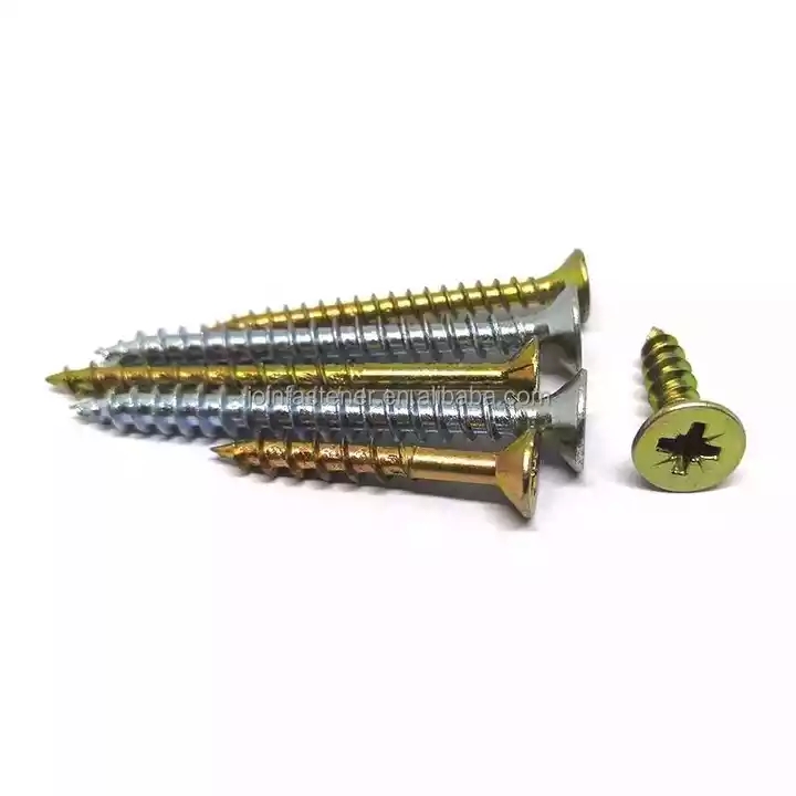 Factory Price JOIN DIN7505 Pan Flat Head Color Zinc Plated Chipboard Screw