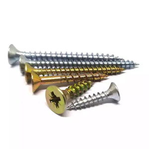 Factory customized chipboard screw steel pan head flat tail pt thread self tapping screw for plastic